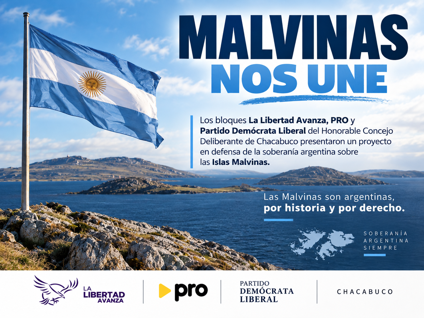 Malvinas nos une: LLA, PRO y Partido Demócrata Liberal presentaron un proyecto en defensa de la soberanía argentina